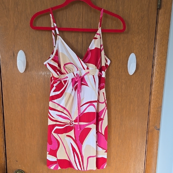 Ambrielle Pink and Red Sundress Sleeveless Spaghetti Strap Resort Wear - Picture 1 of 4